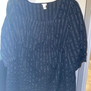 Torrid Black Pin-striped Top